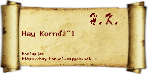 Hay Kornél névjegykártya