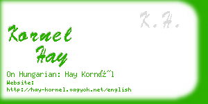 kornel hay business card